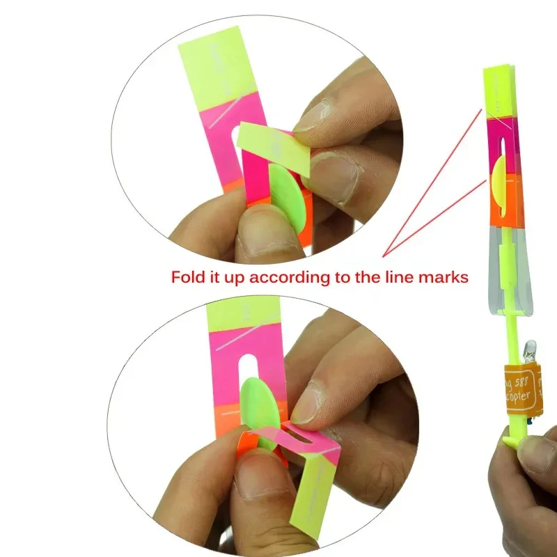 1-16pcs Amazing Light Toy Arrow LED Light Outdoor Party Fun Gift Rubber Band Ejector Night Light Rocket Helicopter Flying Toy 5