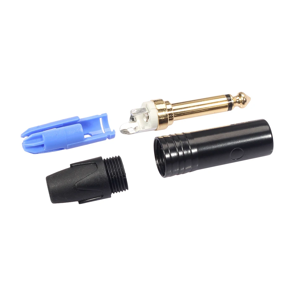 Gold Plated 6.35mm Mono Audio Connector Plug