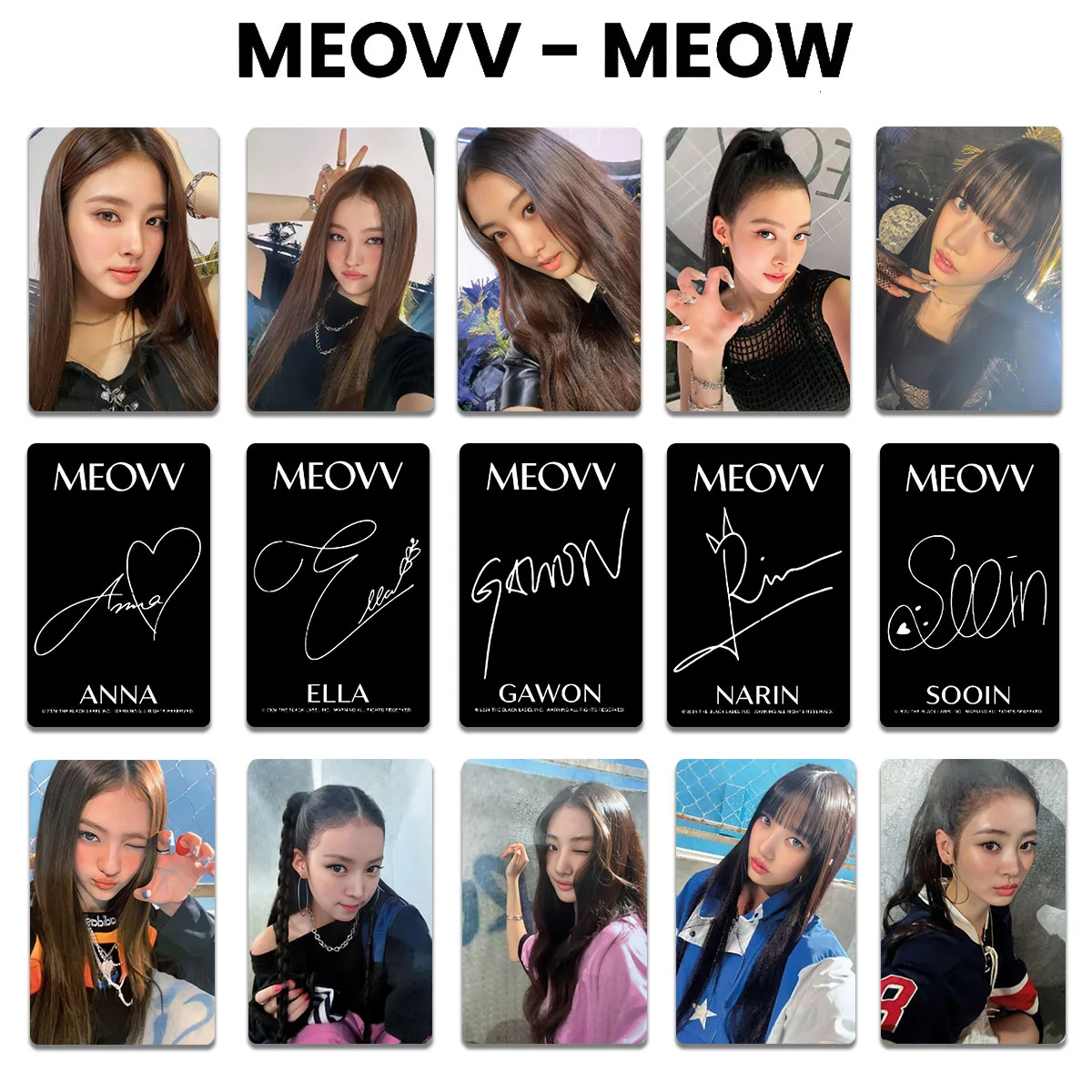 【公式】meow ELLA meovv サイク PHOTOCARD KPOP MEOVV Photo Card Exquisite Small Card Sooin Gawon Song