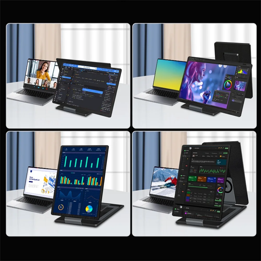 Rospider 16인치 2.5K 휴대용 트리플 스크린 모니터 (12-16.5인치 노트북용), 분리형 트리플 스크린 확장기, 2560x1600 QHD IPS 디스플레이