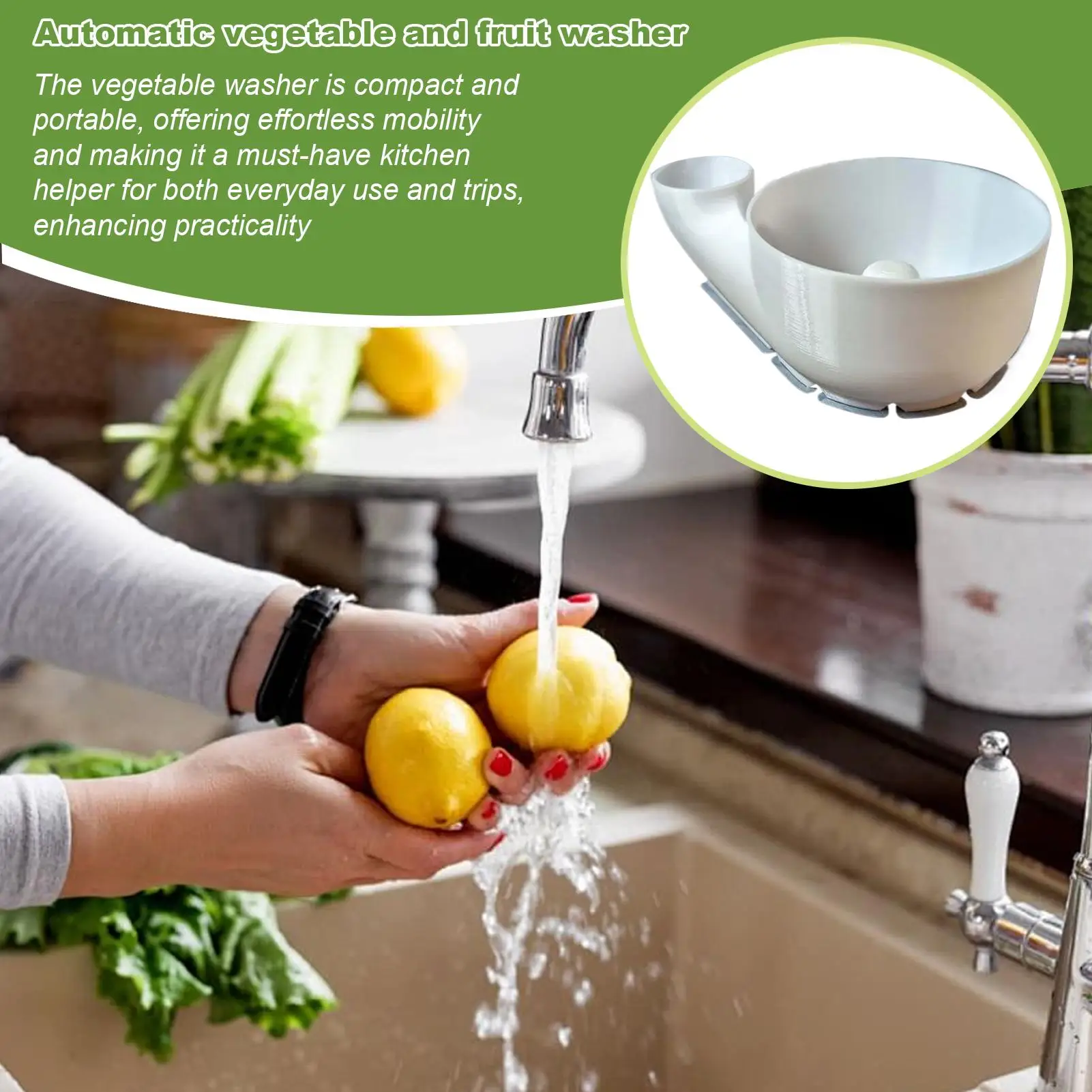 Automatic vegetable & fruit washer Vegetable Washer Fruit Wash Bowl 3D Printing Food Washing Spinner Automatic Cleaning Machine