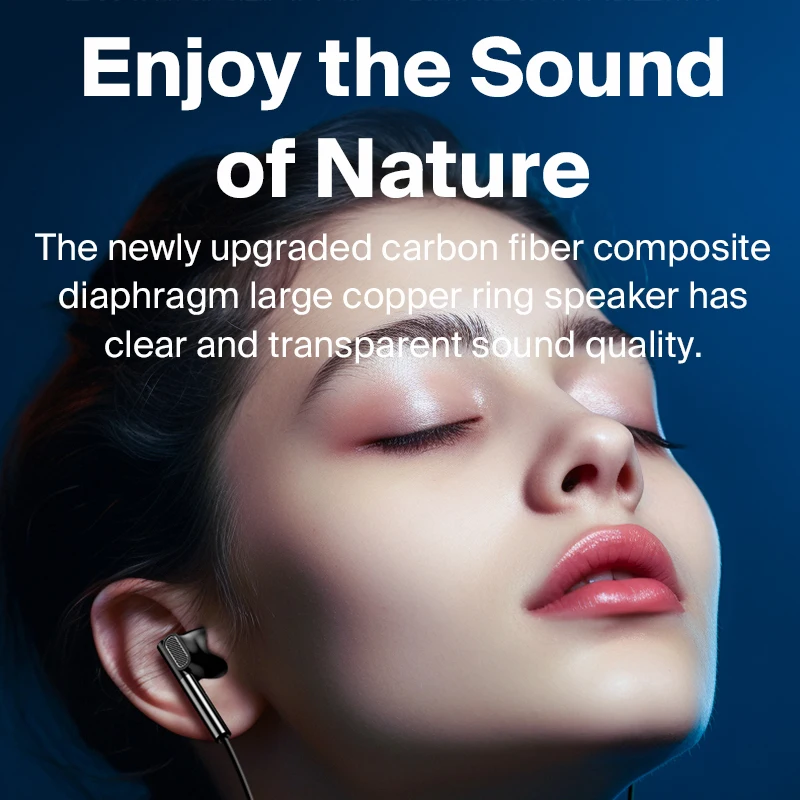 EARDECO 3.5mm/Type-C Wired Headphones Bass Hifi Wired Earphone Earbuds Sport Stereo Mobile Headset with Mic Earphone with Wire 2