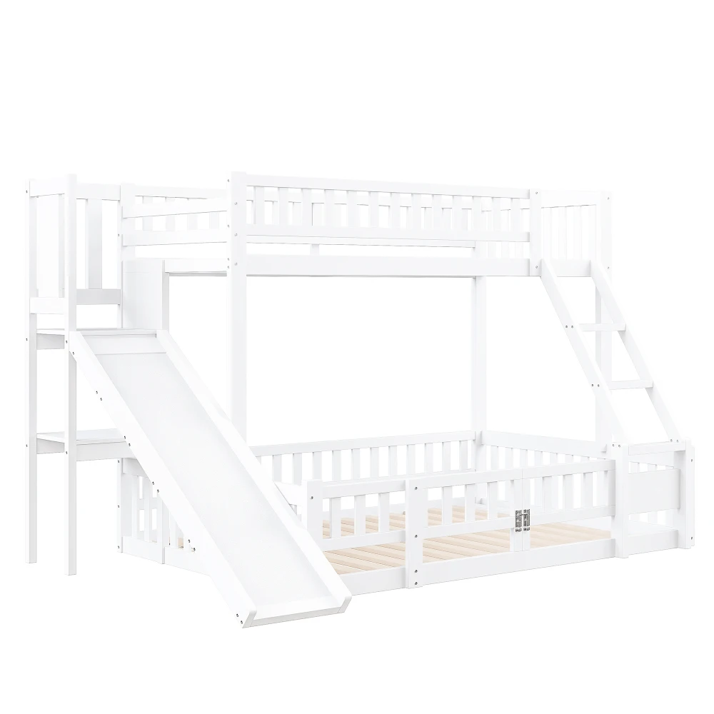 Etagenbett 90 x 200 und 140 x 200 cm – multifunktionales Design mit Gleittreppen, mehreren Ablageflächen und kleinen ausziehbaren Türen, keine Matratze – Detail 8