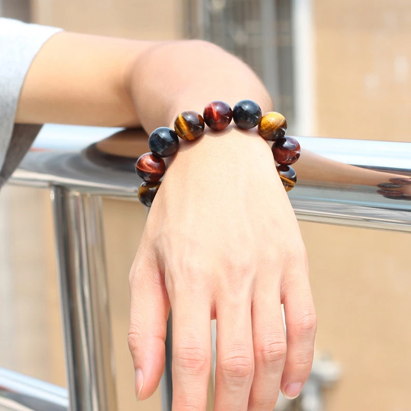 Bracelet Jewelry BOEYCJR Tiger Eyes Natural Stone Bangles & Bracelets Handmade Jewelry Energy Stone Beads Bracelet for Women