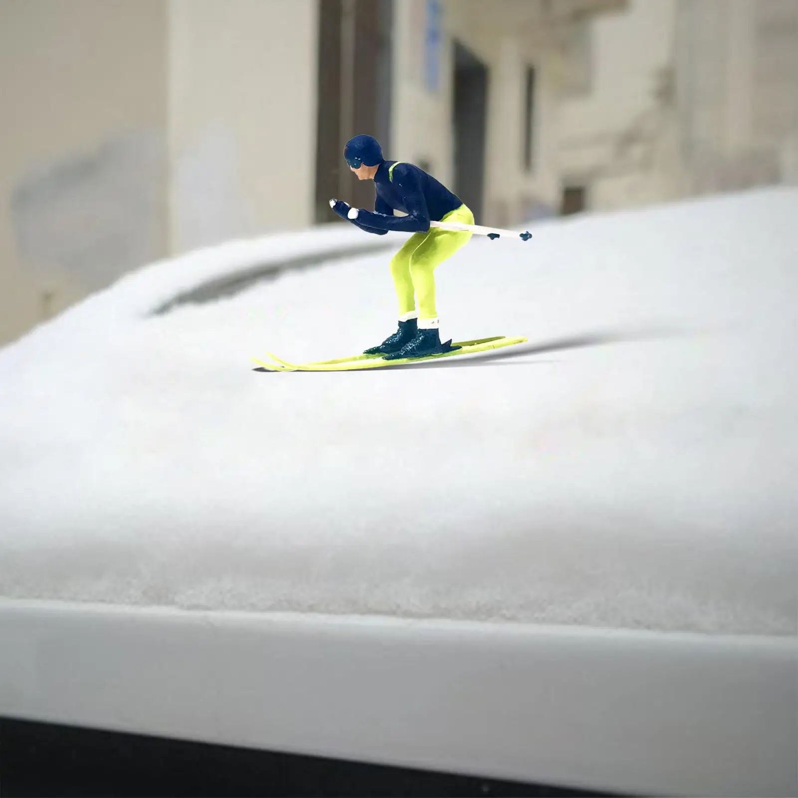 3 Pièces 1:64 Échelle Miniature Modèle Ski Figures Micro Paysage