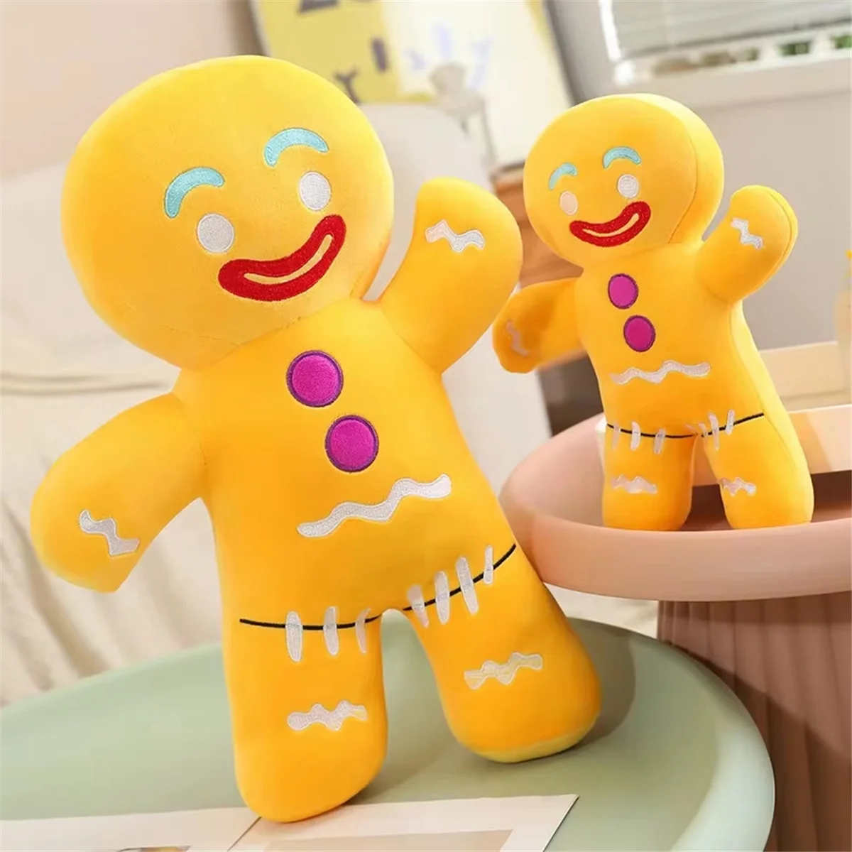 M15KKawaii Gingerbread Man Plush Doll Sofa Decoration Cute Cookie Man Stuffed Toy Gift 18cm