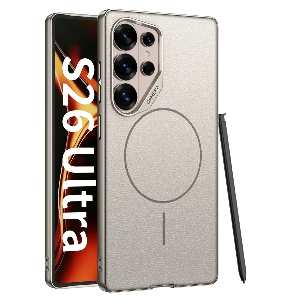 Magnetic Luxury Leather Wireless Charging Shockproof Phone Case