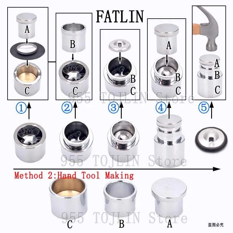 100Sets 20L-60L Iron back bottom PU Fabric Covered Buttons Scrapbooking Covered Round Combined  Buttons For DIY Sofa Accessories 5
