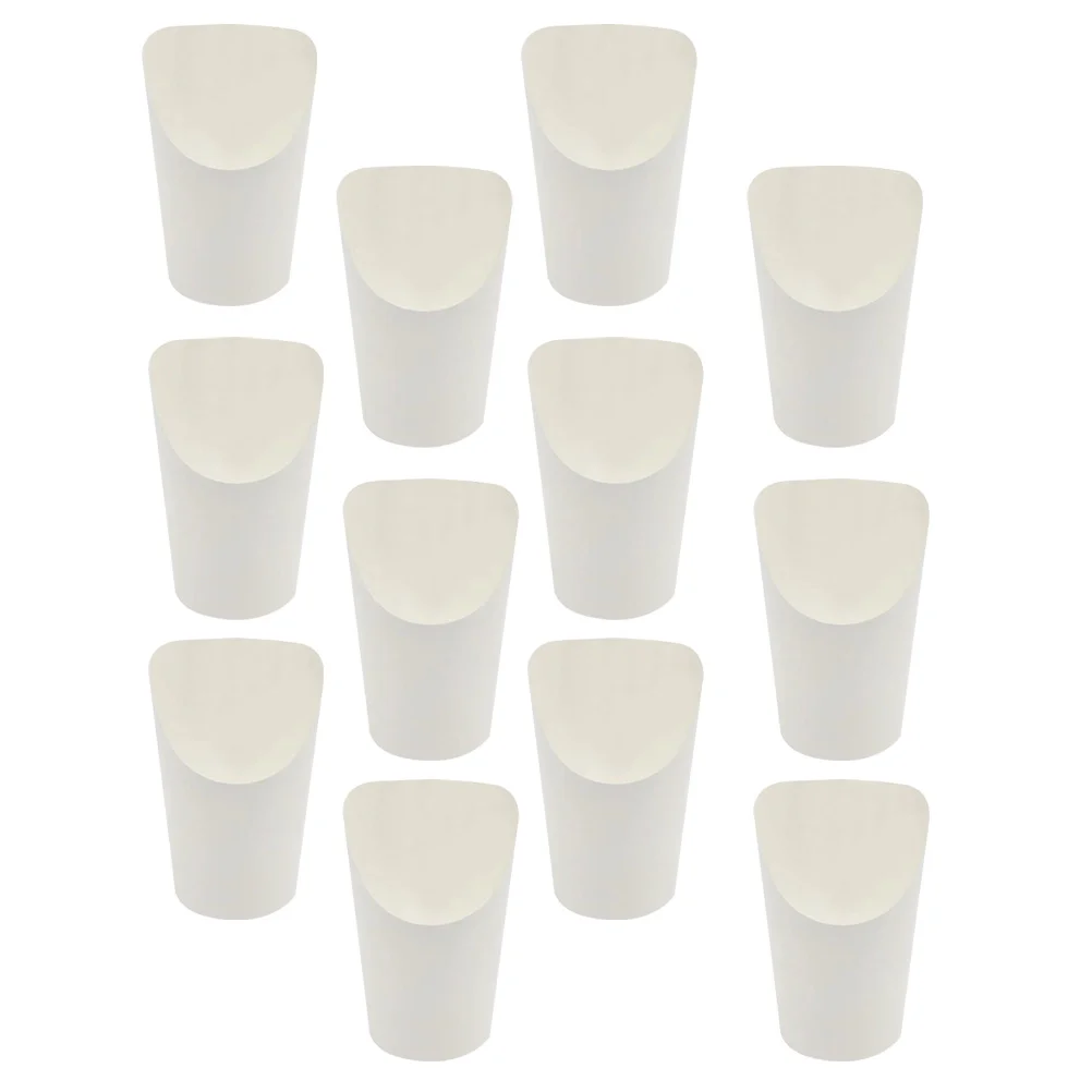 50 Pcs Chip Cup Kraft Paper Oblique Fries French Portable Mug Takeaway Cups Bowl