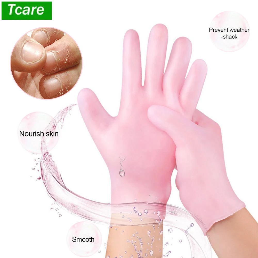 Tcare Reusable SPA Gel Gloves Moisturizing Whitening Exfoliating Smooth Beauty Hand Care Silicone Hand Glove Waterproof Cleaning