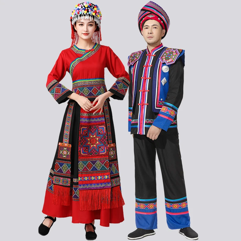 

Новинка, одежда для взрослых Yao, костюм для сцены, мужское традиционное платье с вышивкой для выступлений, женская одежда