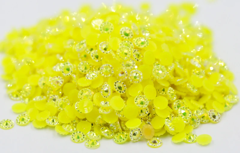 

Jelly Citrine AB Color Sunflower 4mm,5mm,6mm Facets FlatBack Resin Rhinestone Nail Art Garment Decoration Stones/Beads