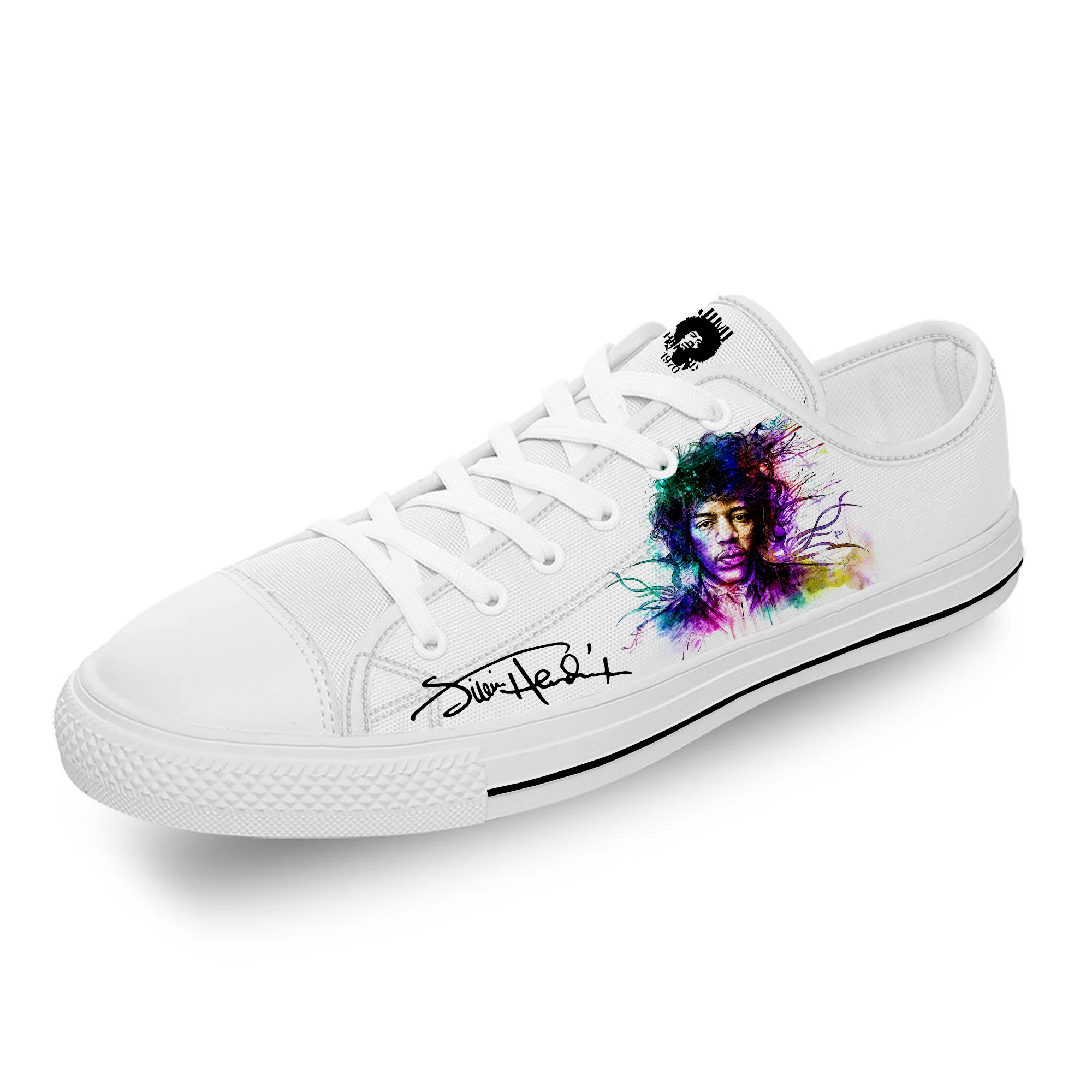 

Rock Music Singer Jimi Hendrix White Cloth Fashion 3D Print Low Top Canvas Shoes Men Women Lightweight Breathable Sneakers