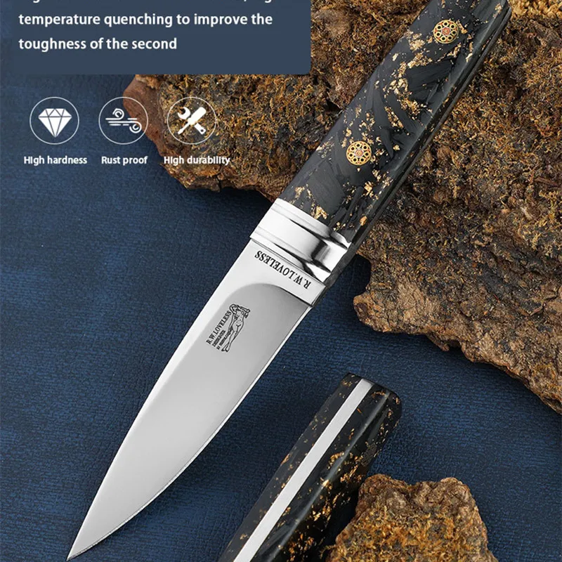 M390鋼 ハンドメイド サブヒルト ハンティングナイフ レザー