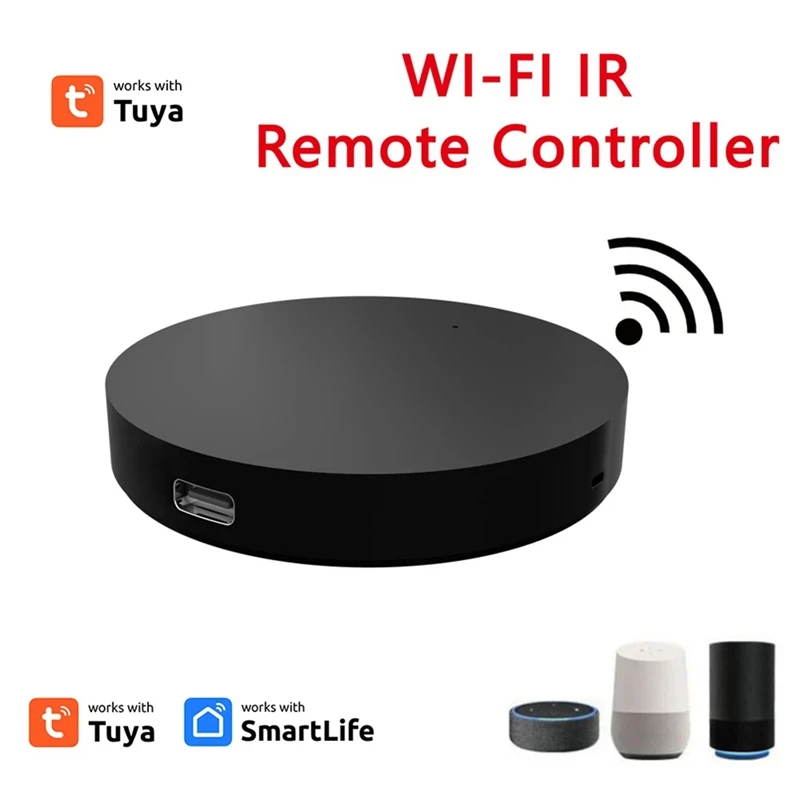 1 Pz Smart Ir Remote Controller Wifi Universal Smart Life App Control Tv Dvd Aud Ac Black Abs Per Tuya Amazon Alexa Google Home