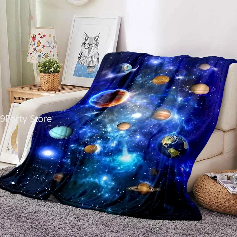 

Space Room Galaxy Stars Blanket Bedspread Ultra Lightweight Soft Plush Flannel Throw Blanket for Sofa Bed Couch Office Best Gift