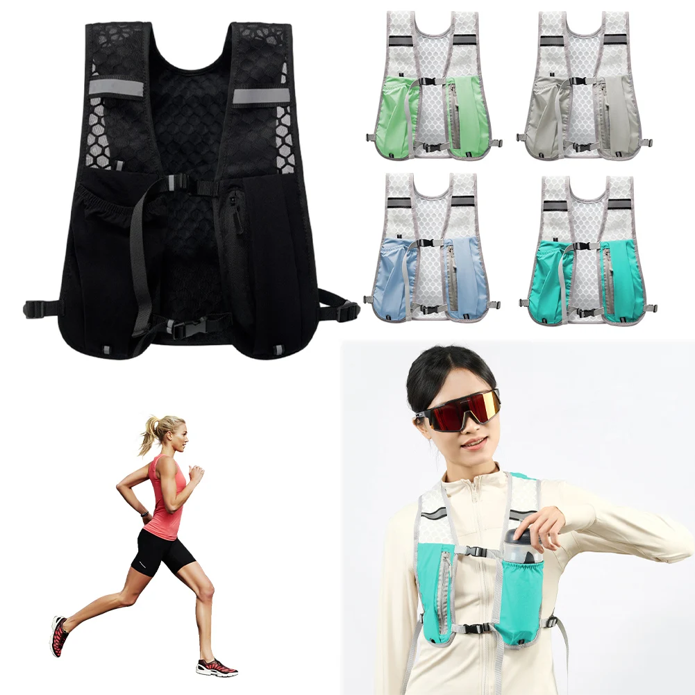Outdoor Lightweight Hydration Vest Breathable Running Vest Bag Waterproof Water Bottle Storage Backpack Camping Sports Backpack