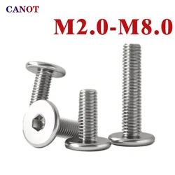 Ultra Thin Stainless Steel Hex Socket Wafer Head Screws and Bolts - M8 x 5Pieces