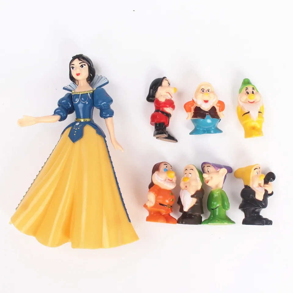 8 ピース/ロットディズニー映画白雪姫と七人の小人の飾りアクション