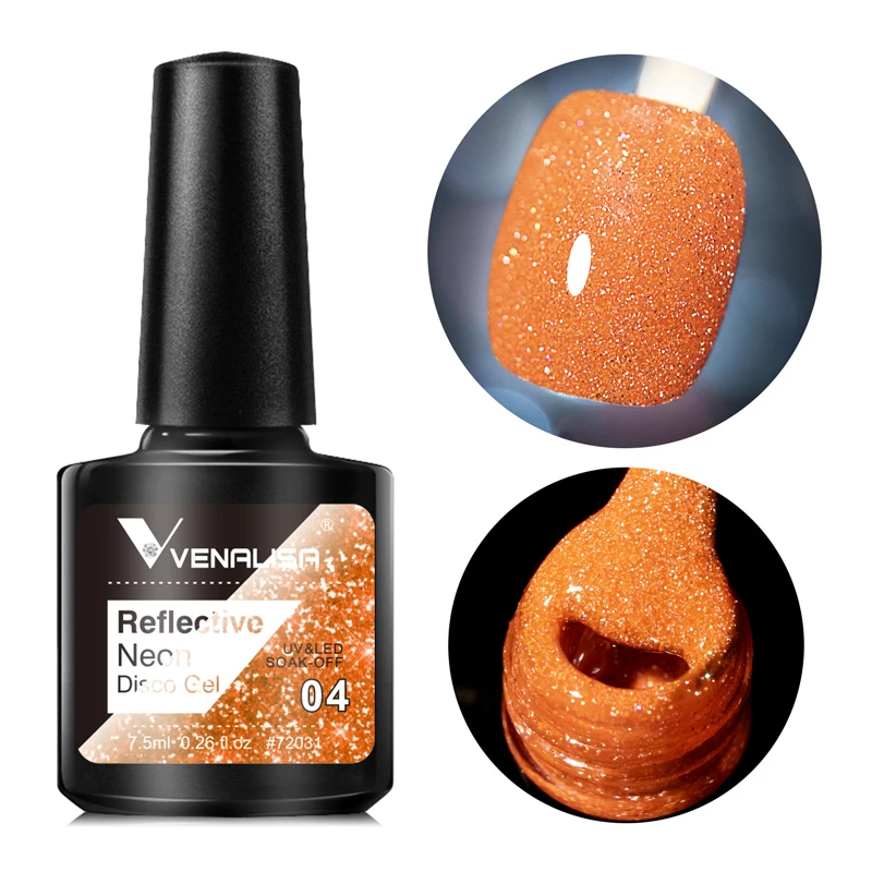 Venalisa Reflective Glitter Gel Polish - Sparkling Shine Soak-Off Nail Varnish