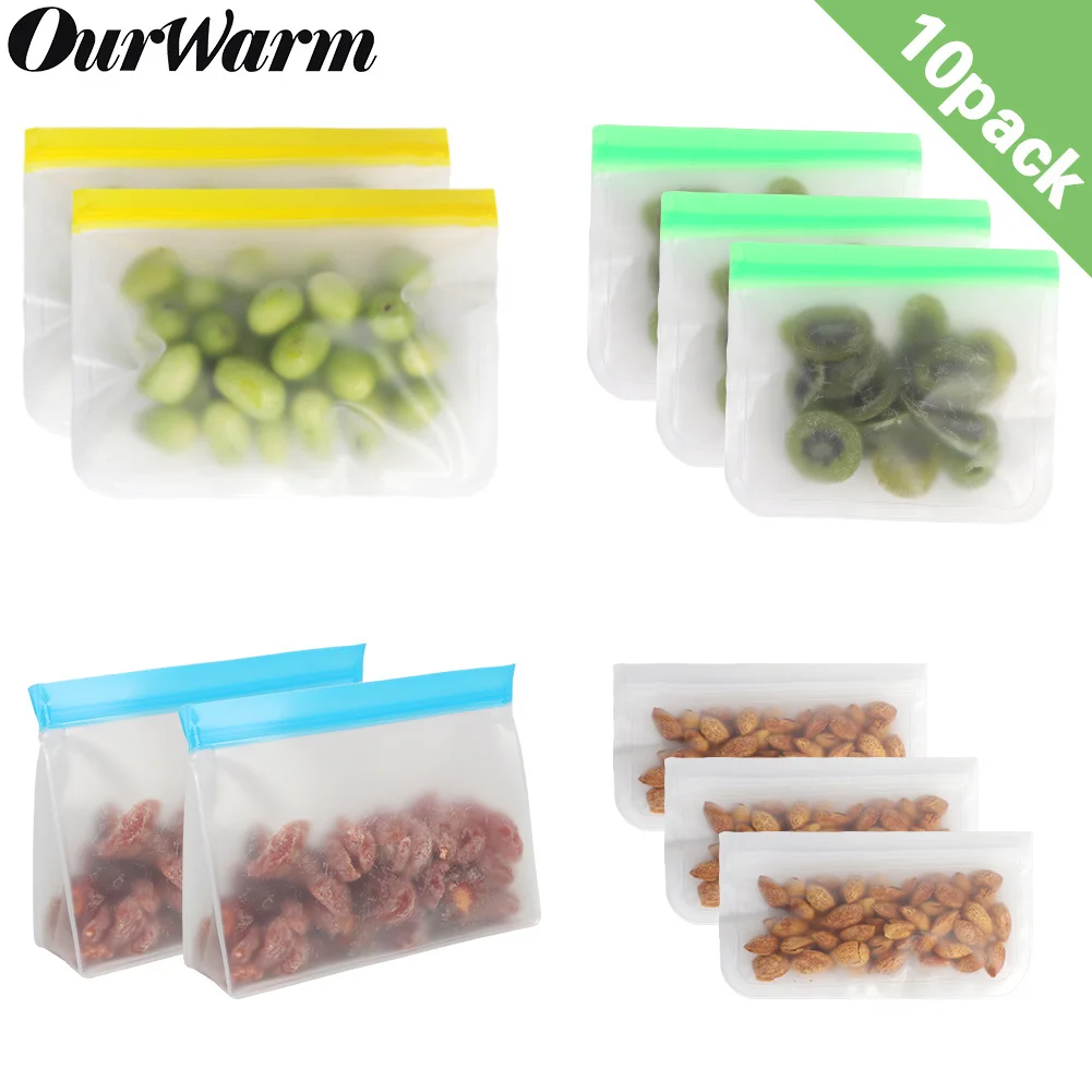 Reusable Food Storage Bags, Stand Up Ziplock Bags, Leakproof Freezer Bpa  Free Food Organizer Bags, Airtight Bags For Meat Fruit Vegetables Snacks,  Durable And Space Saving, Kitchen Accessories - Temu