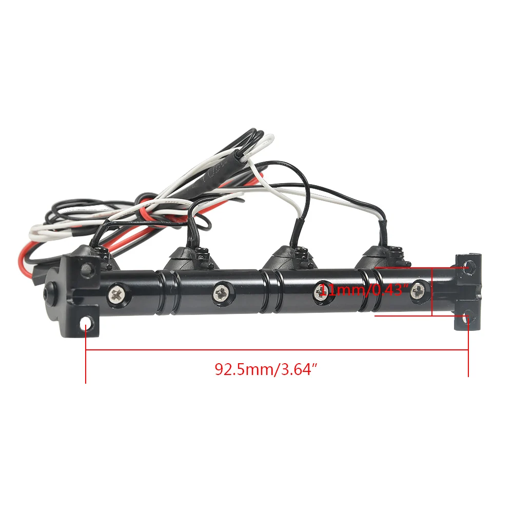 AXSPEED Weißer Scheinwerfer 4/5/6 LEDS Dachlampe Lichtleiste für Axial SCX10 II Wraith TRX-4 1/10 RC Modellauto LKW Dekorationsteile – Detail 10