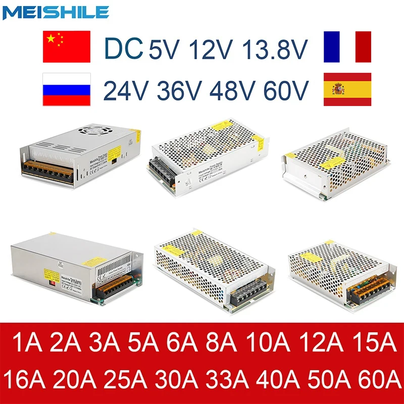  Fuente de alimentación de la transferencia de 12V 10A 120W DC  para la tira del LED, CCTV : Electrónica