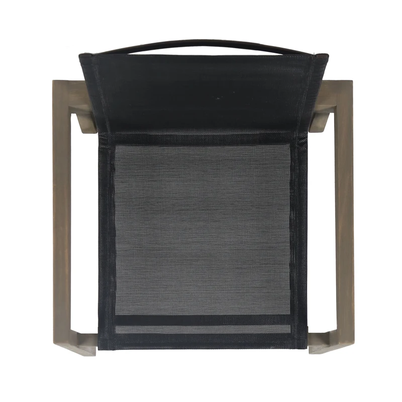 DINING CHAIR,Set of 2,Teak Frame+ Beige Textile  Their combination of sturdy construction, sleek beige mesh 4