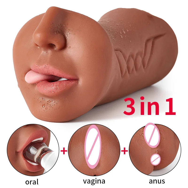 Male Masturbator 3 IN 1 Vaginal Anus Double Head for Men
