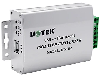 

Industrial Top Selling USB to 2 Ports RS-232 Converter with Isolation device UT-8102