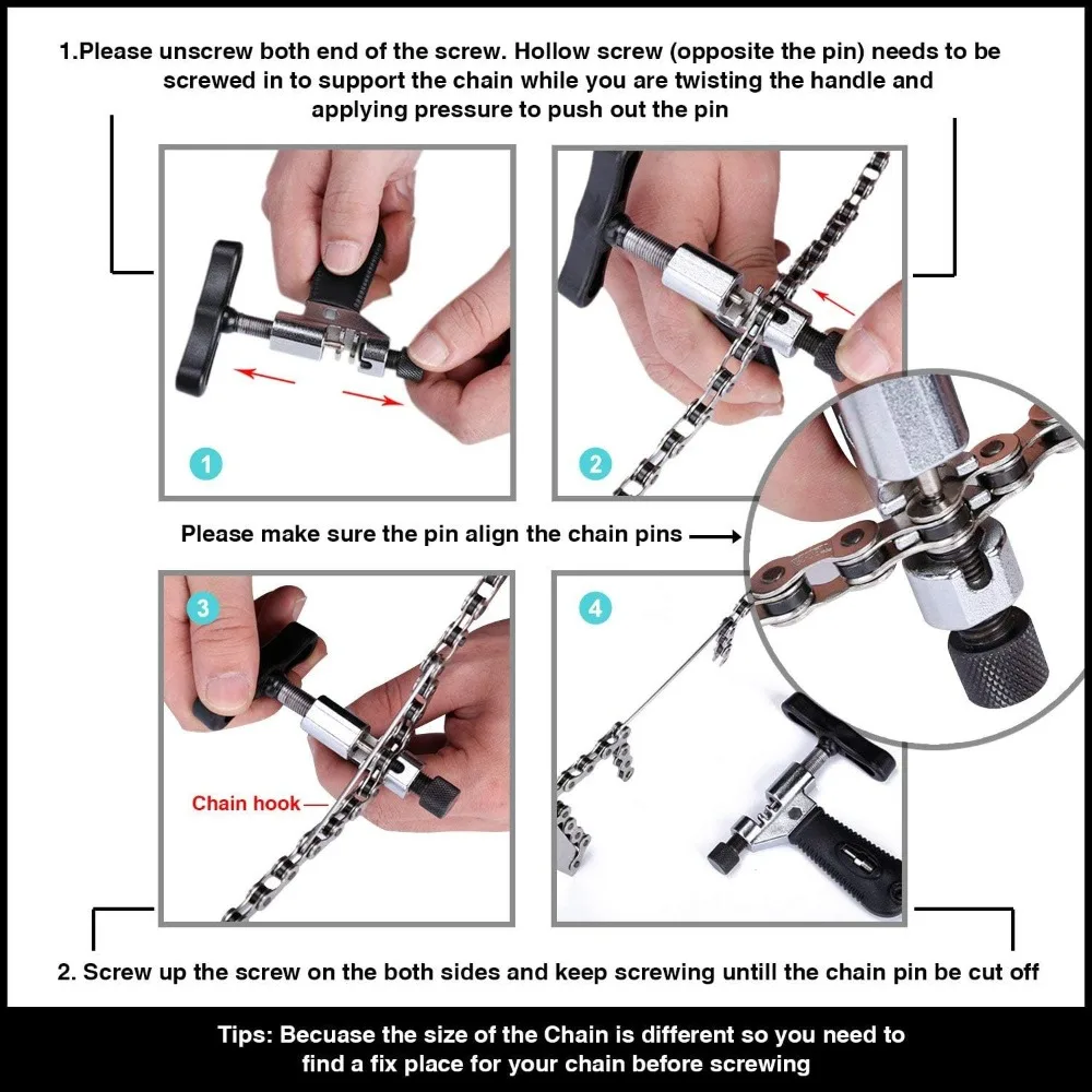 Description Picture 5 of itemUniversal Bike Chain Tool, Road & Mountain Bicycle Chain Breaker & Installer Kit, Chian Splitter Repair Kit