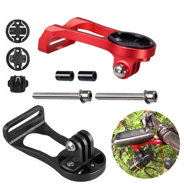 Soporte ajustable para computadora de bicicleta, cronómetro, soporte para  bicicleta MTB, soporte GPS para Garmin Bryton Cateye (rojo)