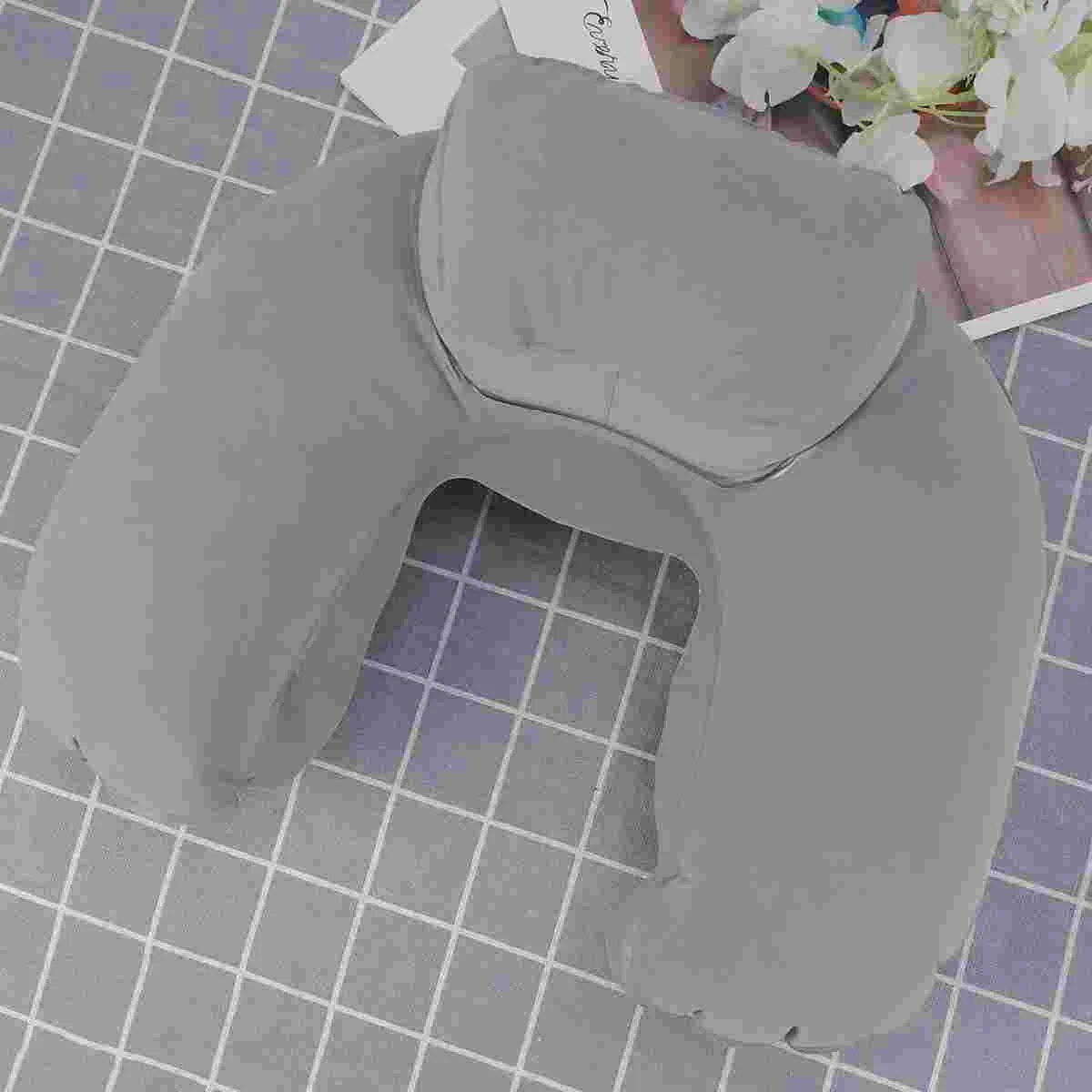 Travel Pillow Blow up Plane Airplane Neck Support Inflatable Hiking U-shaped Grey Airport Car 3