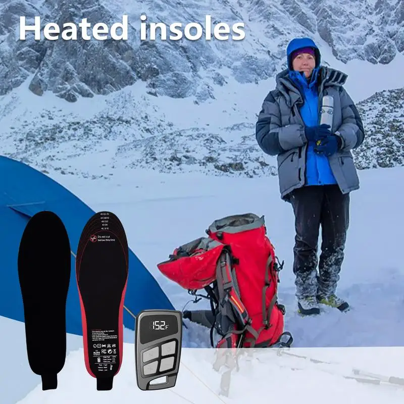 Heated Insoles for Men Rechargeable Fast Heating Electric Insoles with 3 Temperature Settings and Remote 3500mAh Battery heated shoe insoles