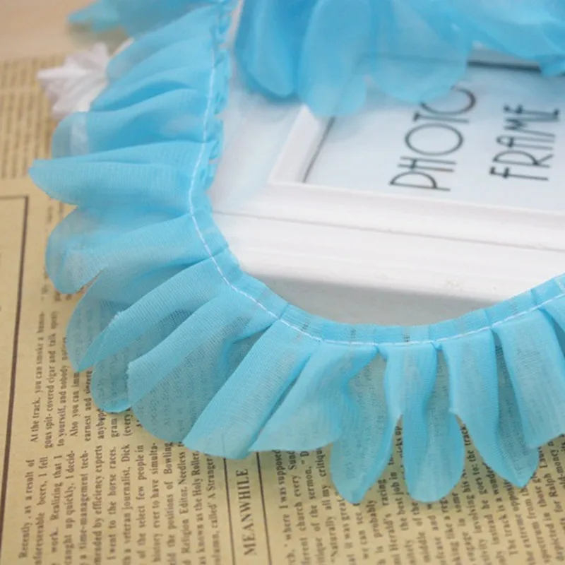 Color Double-layer Chiffon Mesh Pull Wrinkle Leaf Lace Fabric DIY Doll Baby Children Clothing Accessories Cuff Skirt Swing Trim lace fabric lace sewing accessories lace sewing supplies lace accessories lace garment accessories clothing accessories clothing craft accessories chiffon fabric chiffon lace fabric tassel trim lace