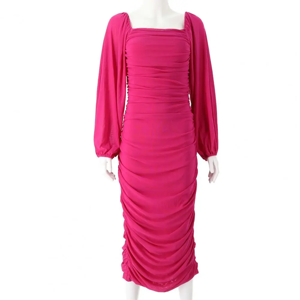 

Material: This women's dress is made of nylon spandex, high elasticity, soft and comfortable fabric.