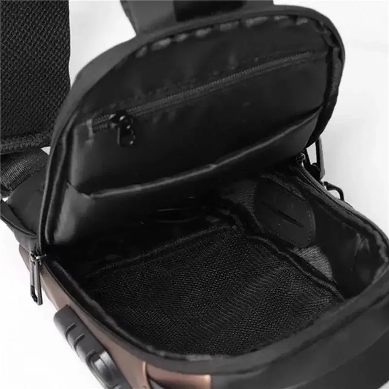 Password Lock Anti-Theft Men's Bag Men's Chest Bag Casual Sports Small Backpack Shoulder Crossbody Bag Motorcycle Bag 2025