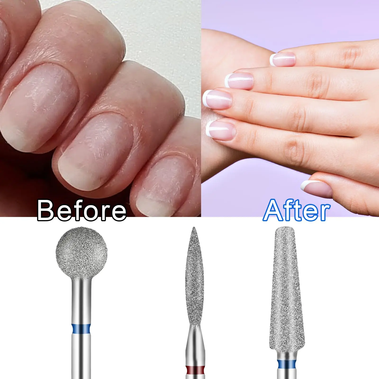 Diamant Nail Boor Bits Bal Vorm Cuticula Schone Nail Trimmer Bit Vlam Bit Alles In Een Nagel Prep Kit Voor Manicure Salon