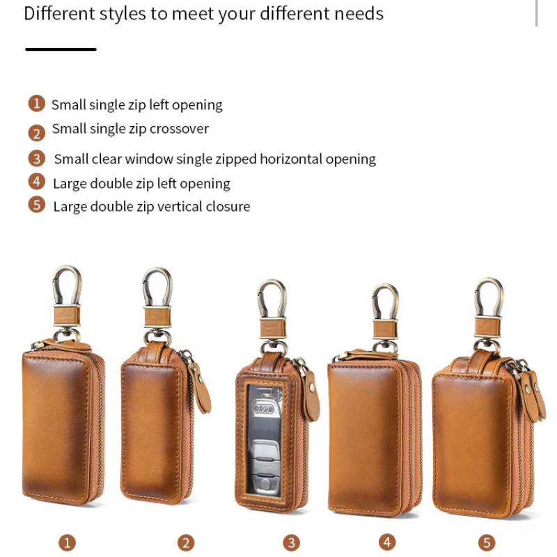 Portachiavi Portafoglio In Pelle - Antifurto Con Cerniera Per Uomo E Donna - Foto 9