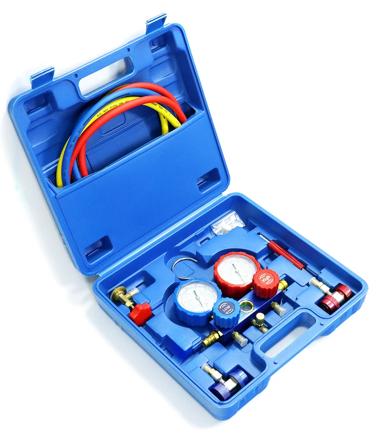 เกจวัดความดันสารทำความเย็นคุณภาพสูง สำหรับ R22 R32 R410 R134a รุ่น VDG-4-S1 ชุดเกจวัดระบบทำความเย็นดิจิตอล HVAC 1