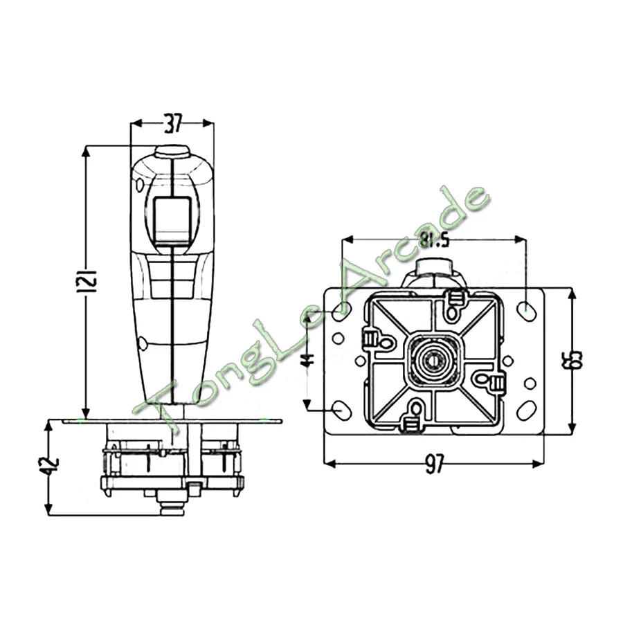 8방향 비행 조이스틱 & 상단 버튼 트리거 스틱 (항공기 배틀 시티 아케이드 게임 크레인 자판기 5P, 진동 기능 포함)