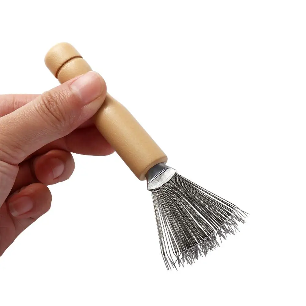 Description Picture 4 of itemMini Cleaning Tools Wooden Handle Hair Brush Cleaner With Metal Wire Portable Salon Rake Removable Cleaning Comb Dirt Remover