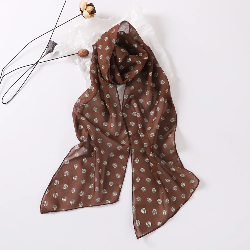 Long Polka Dot Silk Scarf Women's Print Relaxed Sense Streamer 2025 Spring and Summer All Decorative Scarf Temperament Headband
