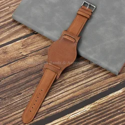 Genuine Leather Vintage Wrist Strap Replacement - Premium Cowhide Watch Band - 22mm (Brown)