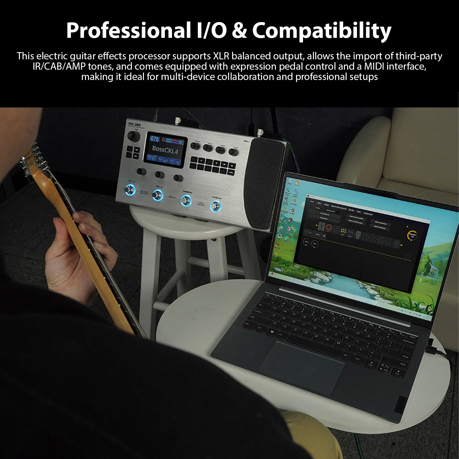 M-VAVE Guitar Effects Processor 120 AMP Models Drum Machine Loop MIDI Interface Re-Amp Portable Guitar Multi-Effects Processor guitar effect pedal,guitar effects pedal