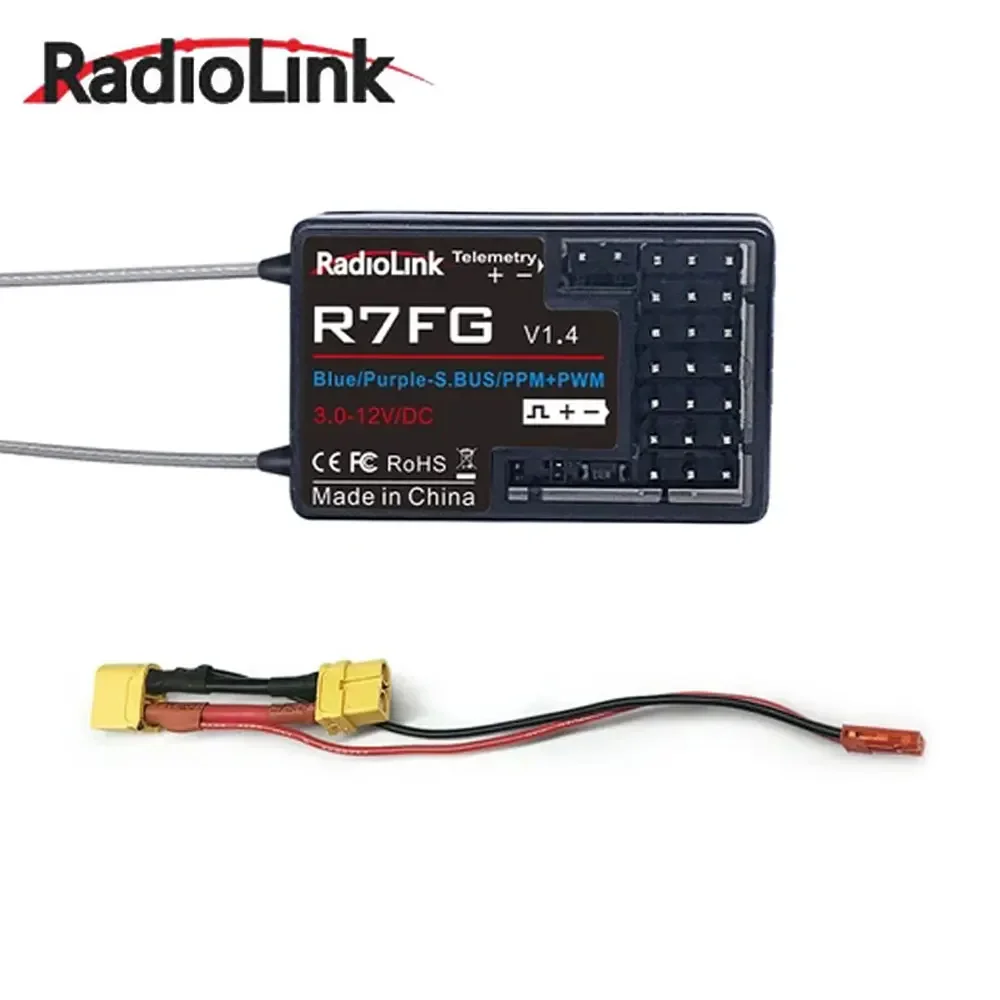 

Приемник двухдиапазонной антенны RadioLink R7FG, 2,4 ГГц, 7 каналов, встроенный гироскоп высокого напряжения для радиоуправляемого передатчика Radiolinks RC6GS