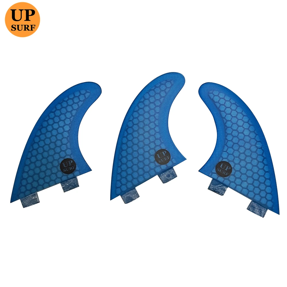 SUP Board Fins Double Tabs Fin M Size Blue Color Fibreglass Honeycomb Tri fin set Good Quality Quillas Surf Fins