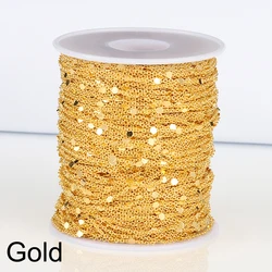 Shimmering Sequin Copper Chain for DIY Jewelry and Accessories (Gold Color)