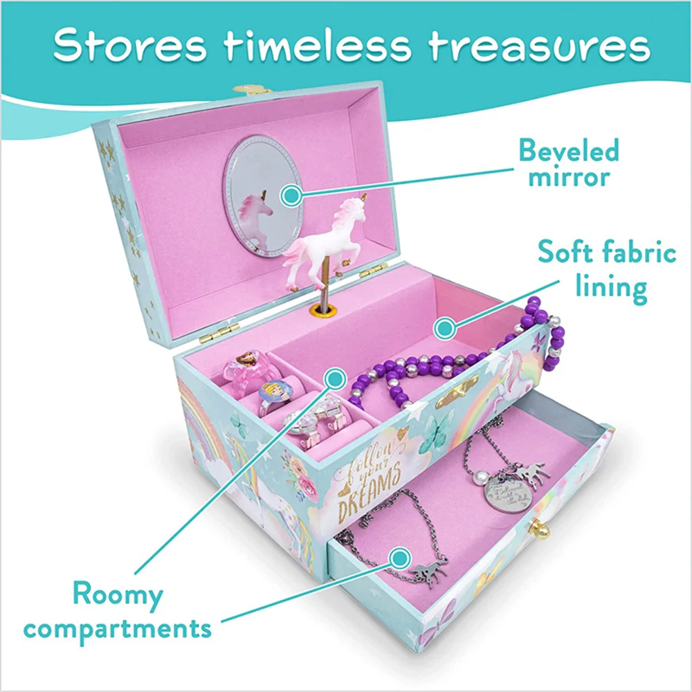 Ballerina Music Box For Little Girl White Double Layer Ballerina - Main Image