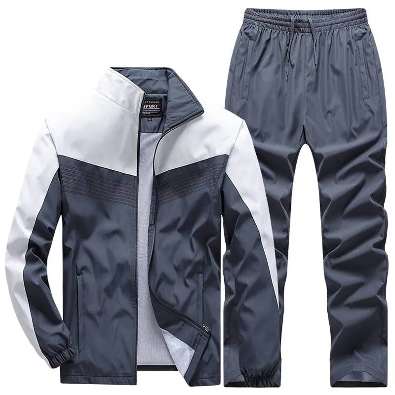 Men\'s Track Suits Sports Sweatsuits Full Zip Jackets Athletic Sweatpants Fitness Gym Jogging Running Basketball Tracksuits Sets
